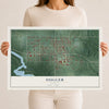 Map of Dugger, Indiana, 12 x 18 inch unframed archival matte print