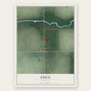 Eden, Indiana map print, the full design