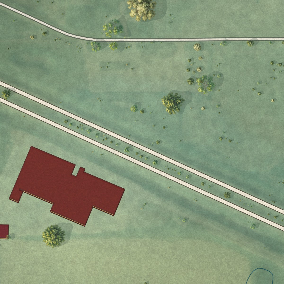 Second close-up of the map of Etna Green, Indiana print showing more streets and buildings