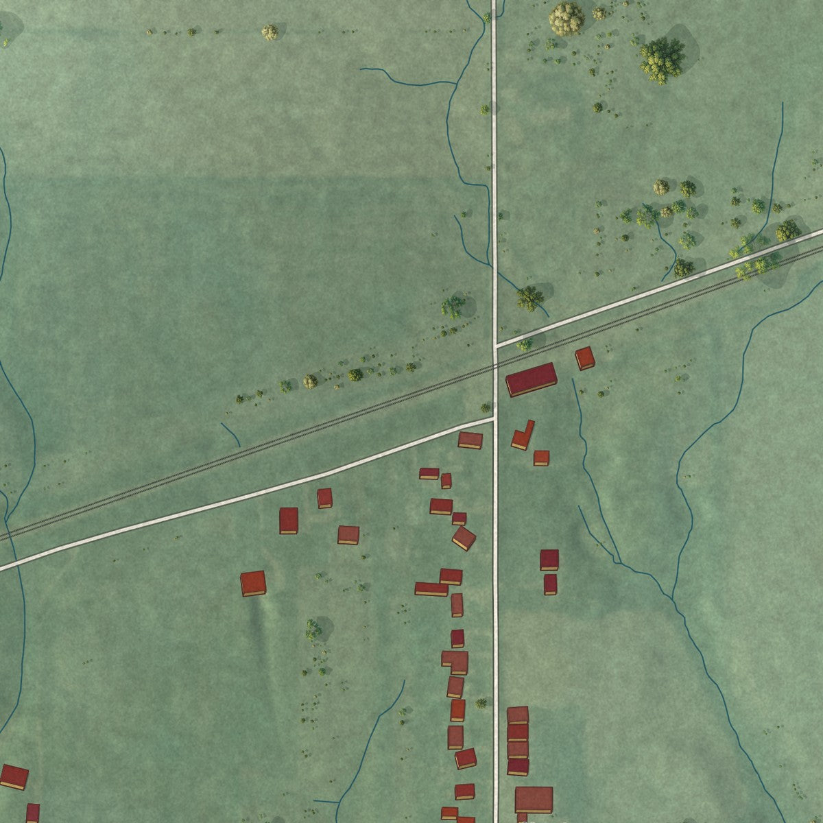Second close-up of the map of Fillmore, Indiana print showing more streets and buildings