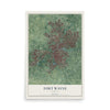 Map of Fort Wayne, Indiana, 12 x 18 inch unframed archival matte print