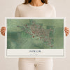 Map of Fowler, Indiana, 12 x 18 inch unframed archival matte print