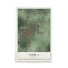 Map of Garrett, Indiana, 12 x 18 inch unframed archival matte print