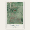 Gilmer Park, Indiana map print, the full design