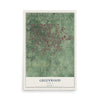 Map of Greenwood, Indiana, 12 x 18 inch unframed archival matte print