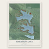Harrison Lake, Indiana map print, the full design