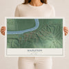 Map of Hazleton, Indiana, 12 x 18 inch unframed archival matte print