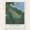 Holiday Woods, Indiana map print, the full design