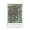 Map of Indianapolis city (balance), Indiana, 12 x 18 inch unframed archival matte print