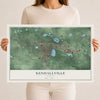 Map of Kendallville, Indiana, 12 x 18 inch unframed archival matte print