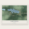 Lake Cicott, Indiana map print, the full design