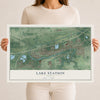 Map of Lake Station, Indiana, 12 x 18 inch unframed archival matte print