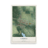 Map of Larwill, Indiana, 12 x 18 inch unframed archival matte print