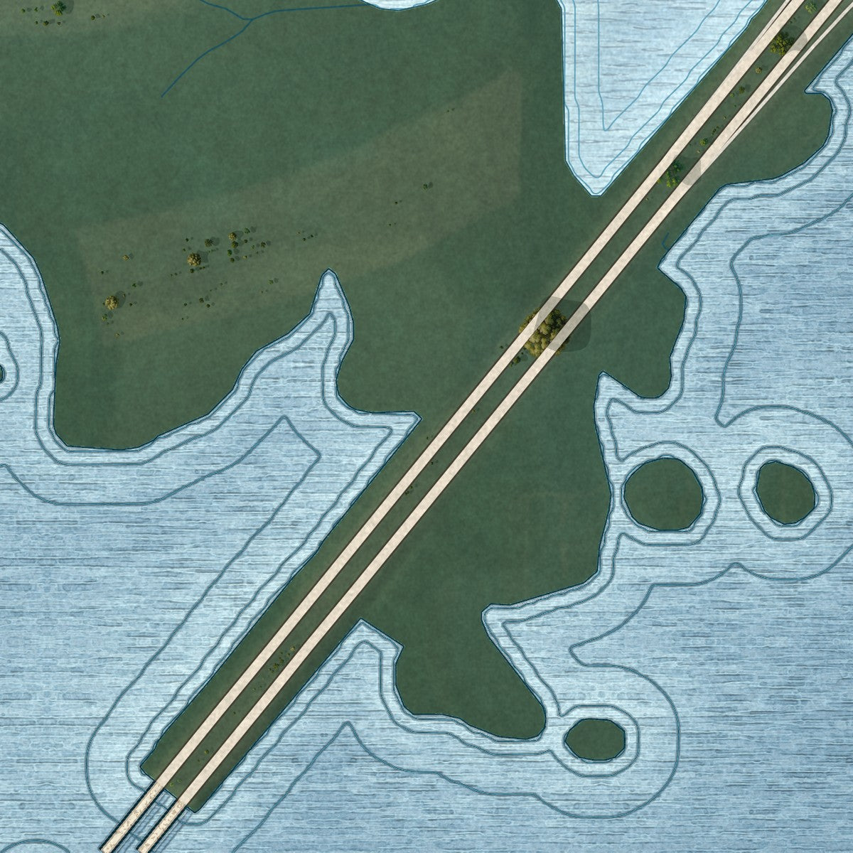 Second close-up of the map of Markle, Indiana print showing more streets and buildings