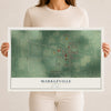 Map of Markleville, Indiana, 12 x 18 inch unframed archival matte print