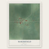 Marshfield, Indiana map print, the full design