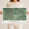 Map of Merrillville, Indiana, 12 x 18 inch unframed archival matte print