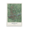 Map of Mishawaka, Indiana, 12 x 18 inch unframed archival matte print