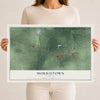Map of Morristown, Indiana, 12 x 18 inch unframed archival matte print