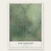 New Lebanon, Indiana map print, the full design