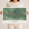 Map of Newport, Indiana, 12 x 18 inch unframed archival matte print