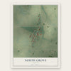 North Grove, Indiana map print, the full design