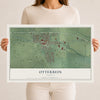 Map of Otterbein, Indiana, 12 x 18 inch unframed archival matte print