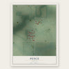 Pence, Indiana map print, the full design
