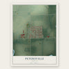 Petersville, Indiana map print, the full design
