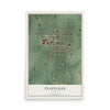 Map of Plainville, Indiana, 12 x 18 inch unframed archival matte print