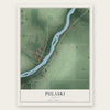 Pulaski, Indiana map print, the full design