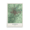 Map of Richmond, Indiana, 12 x 18 inch unframed archival matte print