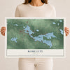 Map of Rome City, Indiana, 12 x 18 inch unframed archival matte print