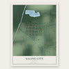 Saline City, Indiana map print, the full design