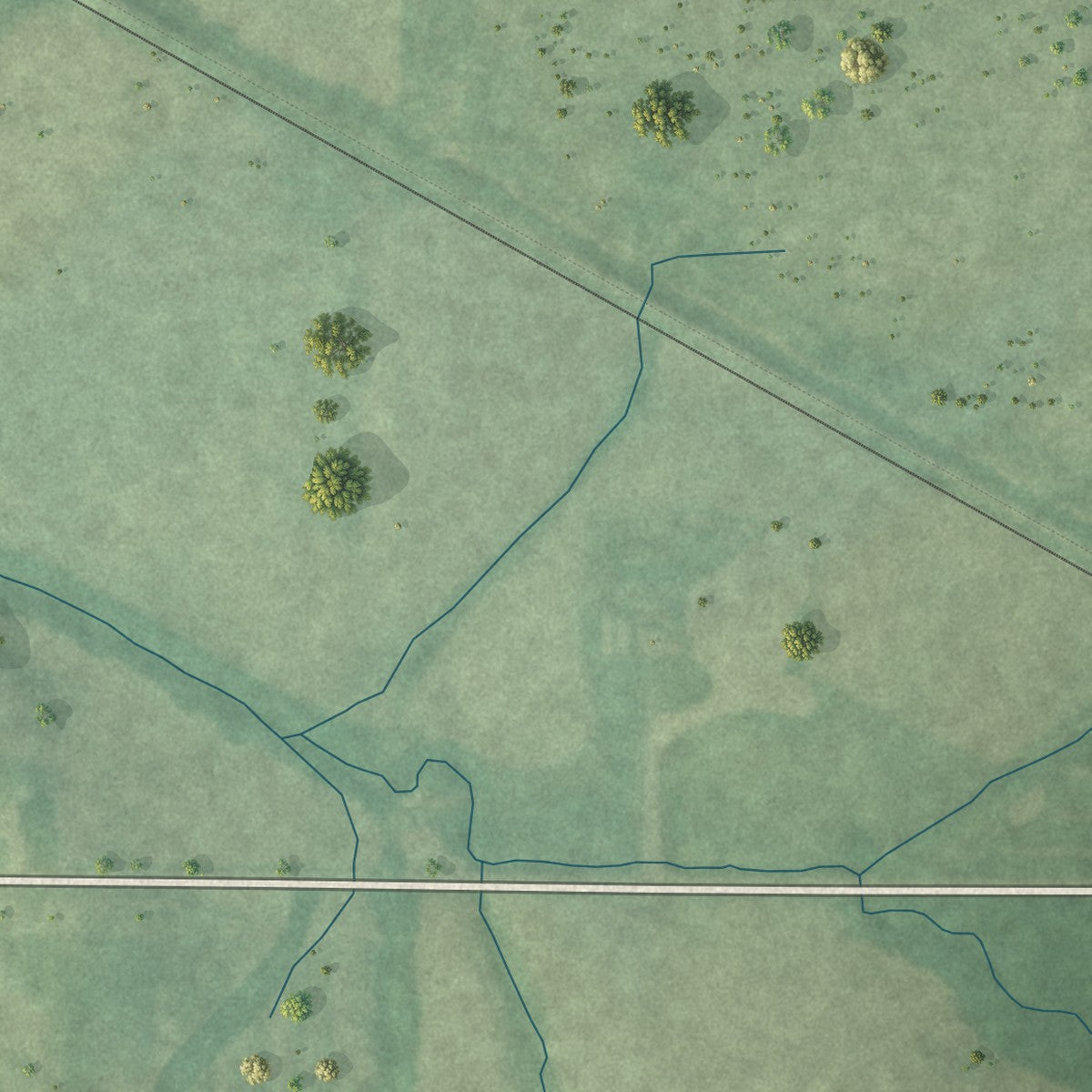 Second close-up of the map of Saltillo, Indiana print showing more streets and buildings