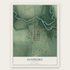 Sandusky, Indiana map print, the full design
