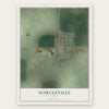 Scircleville, Indiana map print, the full design