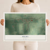 Map of Selma, Indiana, 12 x 18 inch unframed archival matte print