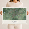 Map of St. John, Indiana, 12 x 18 inch unframed archival matte print