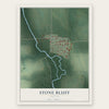 Stone Bluff, Indiana map print, the full design