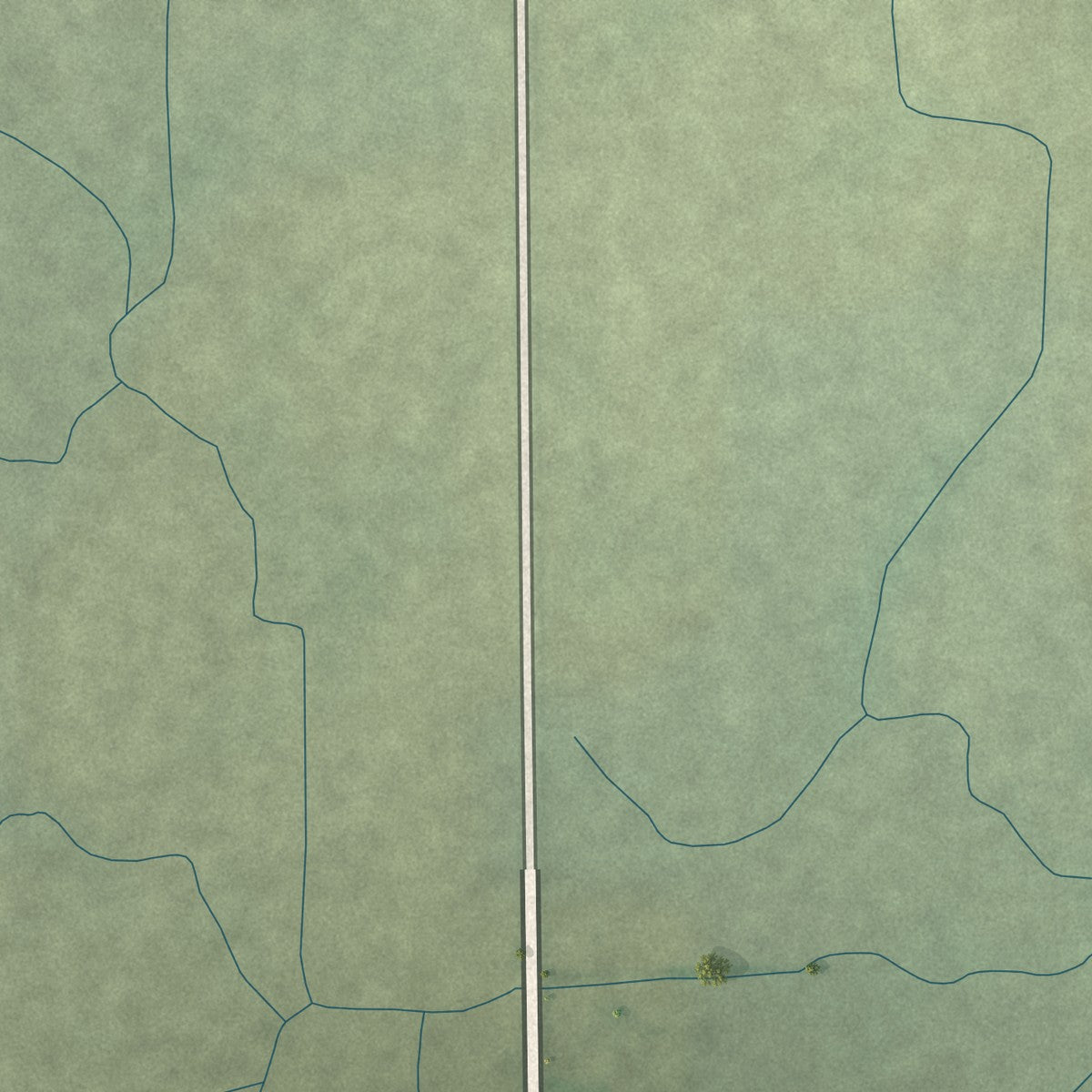Second close-up of the map of Straughn, Indiana print showing more streets and buildings