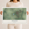Map of Sweetser, Indiana, 12 x 18 inch unframed archival matte print