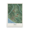 Map of Troy, Indiana, 12 x 18 inch unframed archival matte print