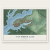 Van Bibber Lake, Indiana map print, the full design