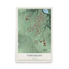 Map of Versailles, Indiana, 12 x 18 inch unframed archival matte print