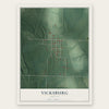 Vicksburg, Indiana map print, the full design