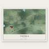 Vistula, Indiana map print, the full design