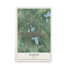 Map of Warsaw, Indiana, 12 x 18 inch unframed archival matte print
