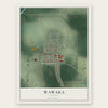 Wawaka, Indiana map print, the full design