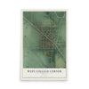 Map of West College Corner, Indiana, 12 x 18 inch unframed archival matte print
